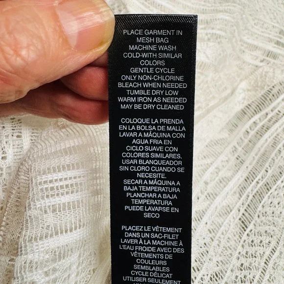 Chico's White Fringe Top  Bathing Suit Cover-up Cap‎ Sleeve Size 0 Small/4 NEW - Picture 12 of 15